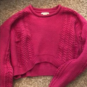 Pink cropped sweater